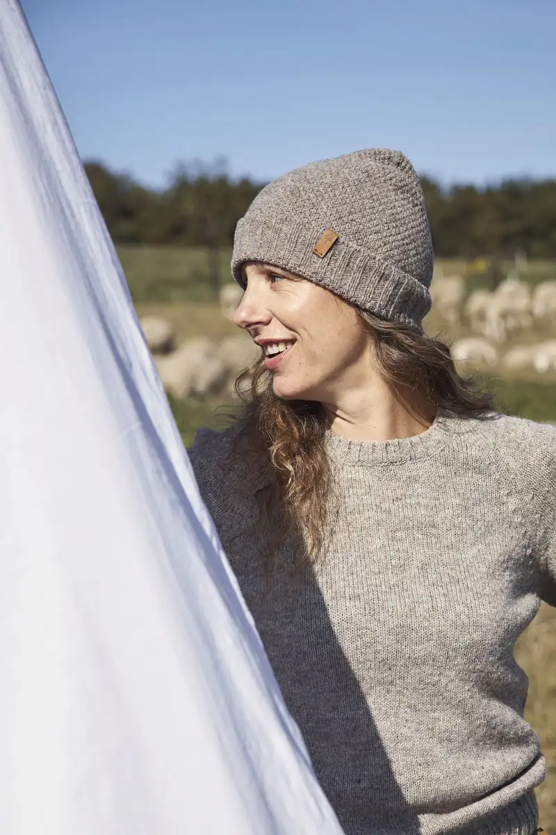 bonnet gris en laine