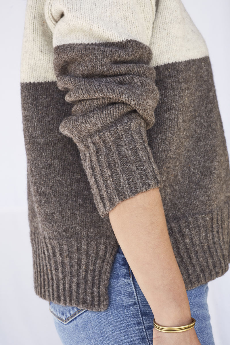 pull bicolore en laine