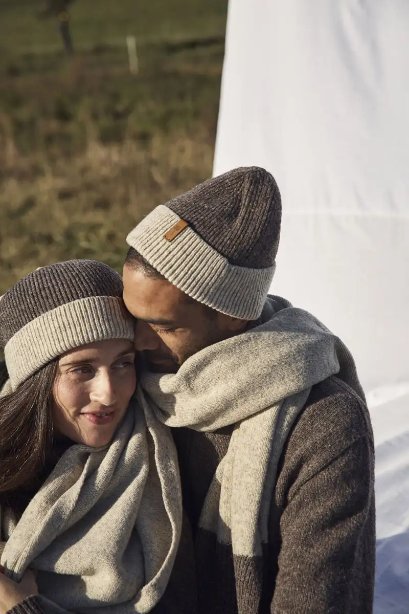 bonnet en laine bicolore