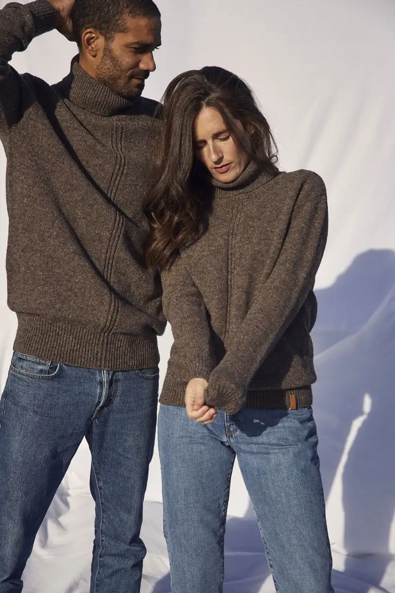 pull col roulé mixte