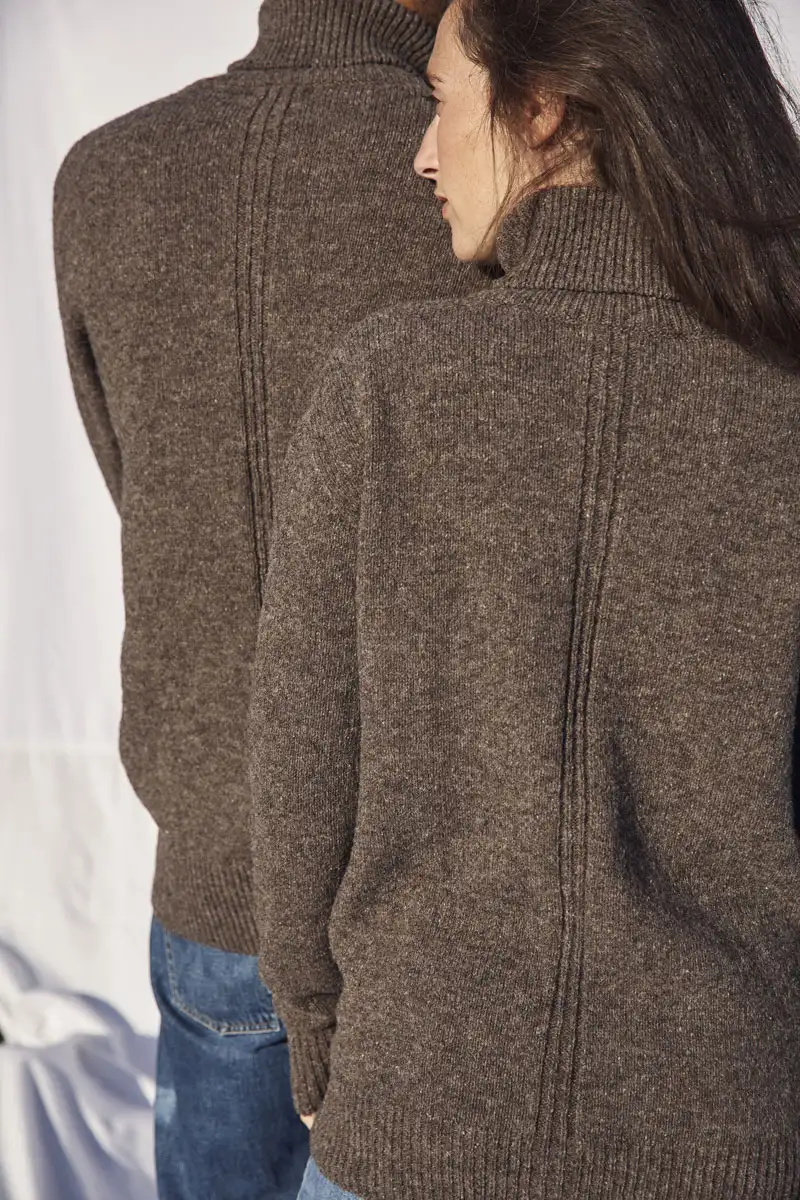 pull col roulé en laine