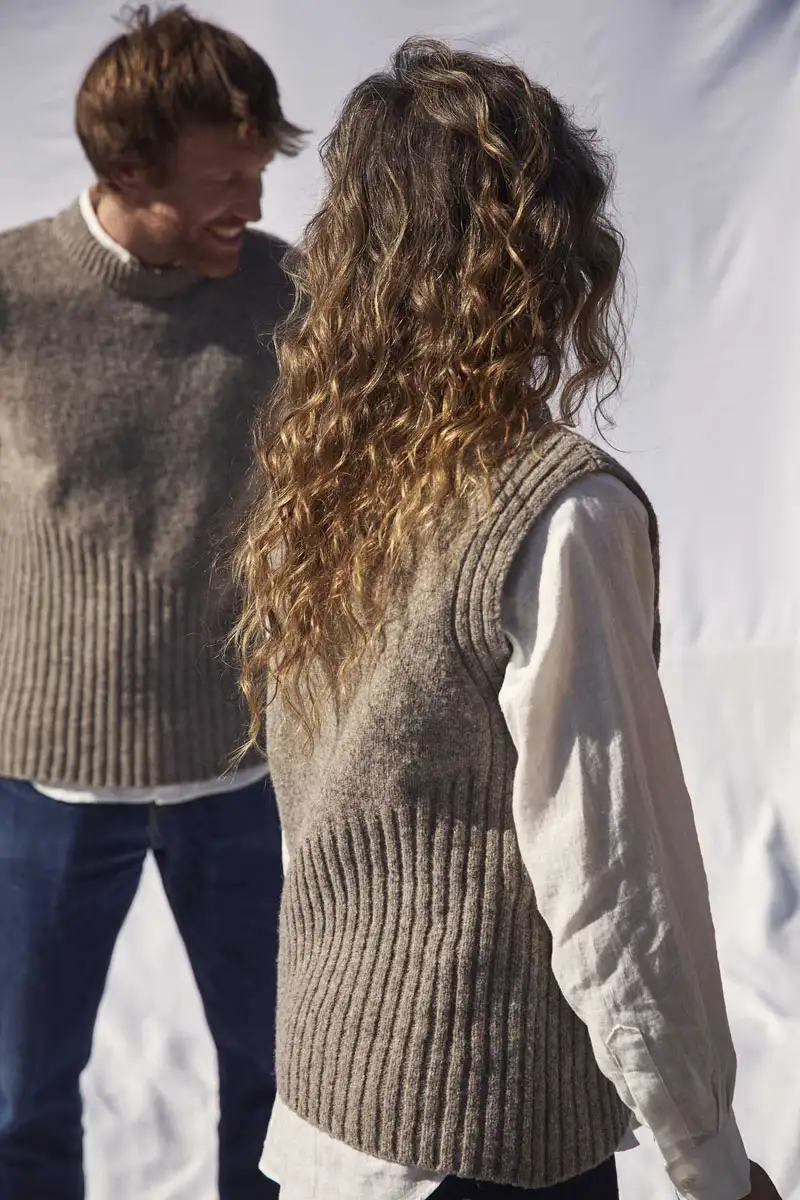 pull sans manche laine