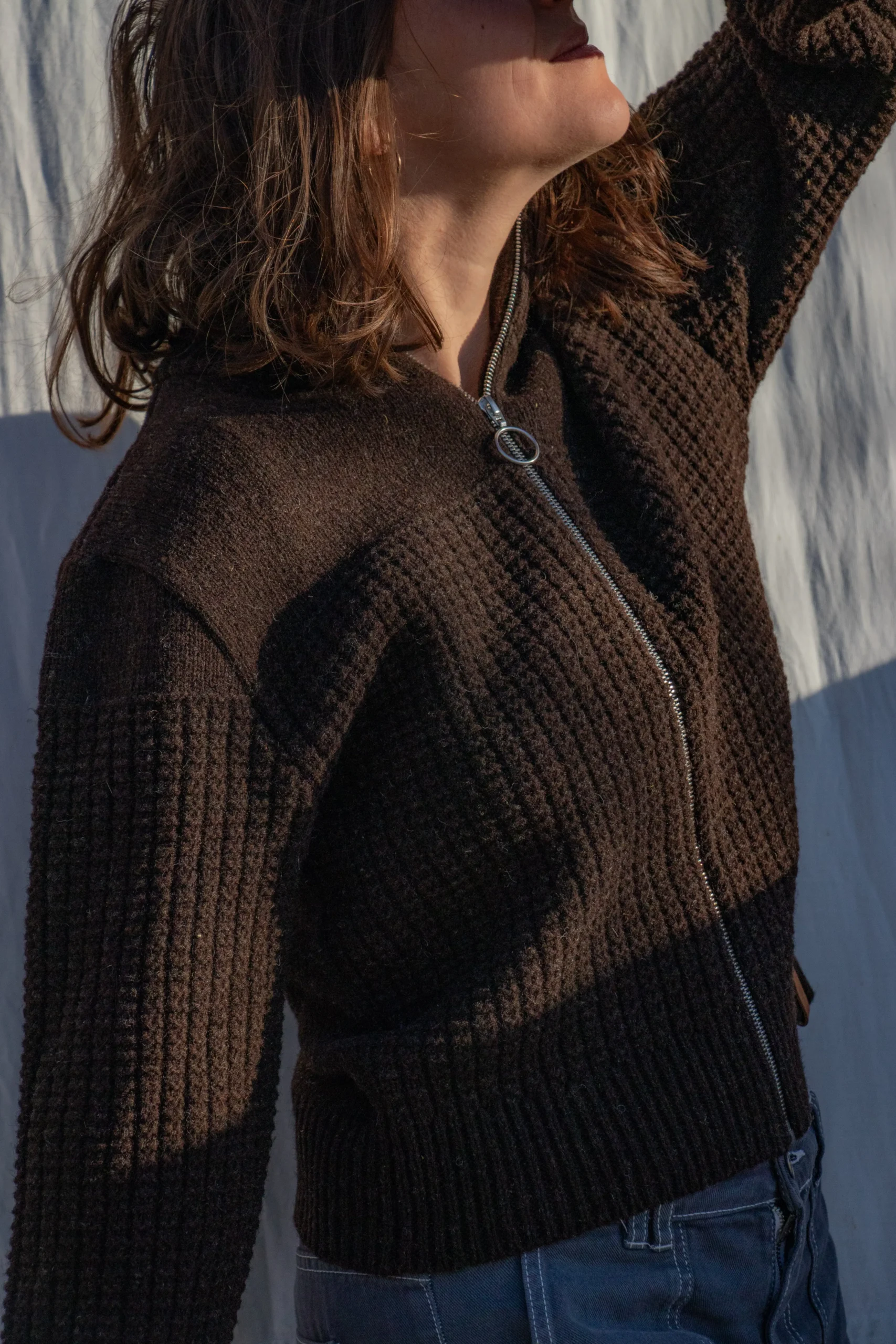 Veste zippée en laine