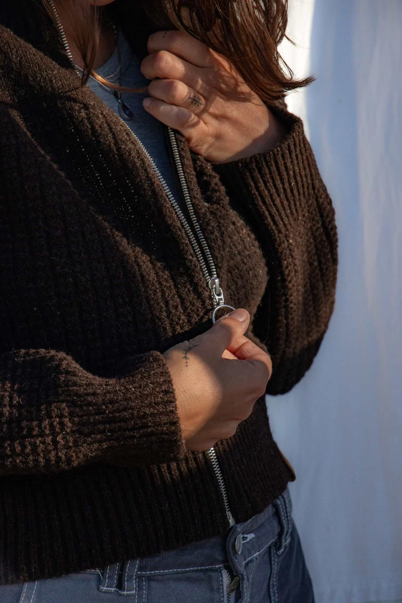 Veste zippé en laine made in france