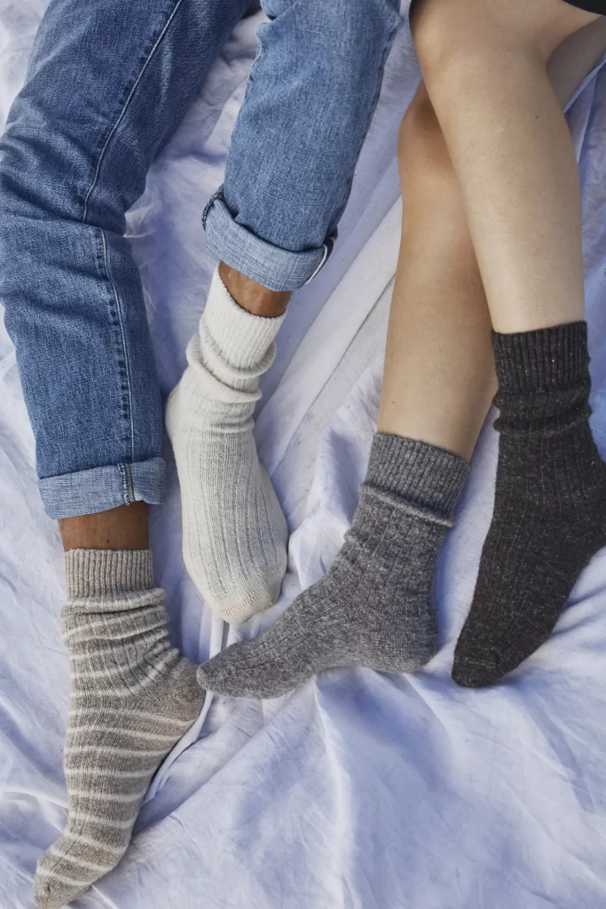 chaussettes en laine tricotées en France