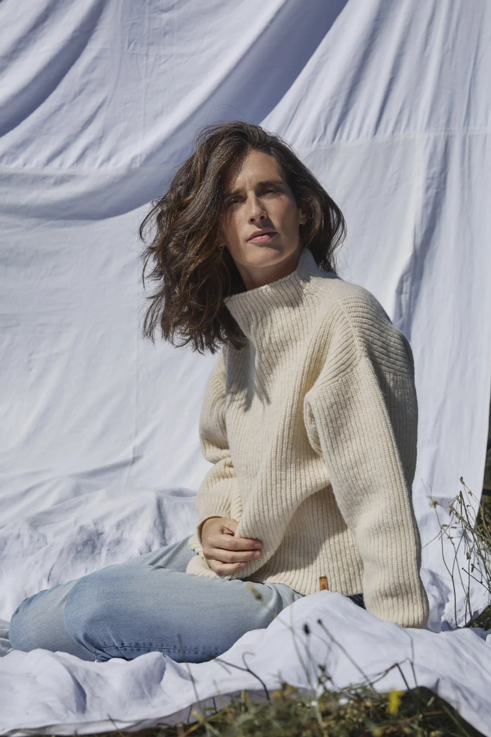Pull Agami femme pure laine Made in France écru