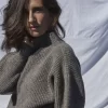 pull en laine femme gris