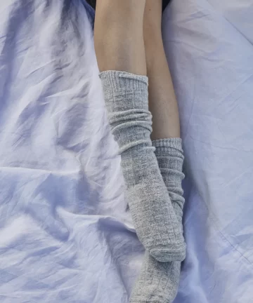 Chaussettes montantes en laine de mérinos