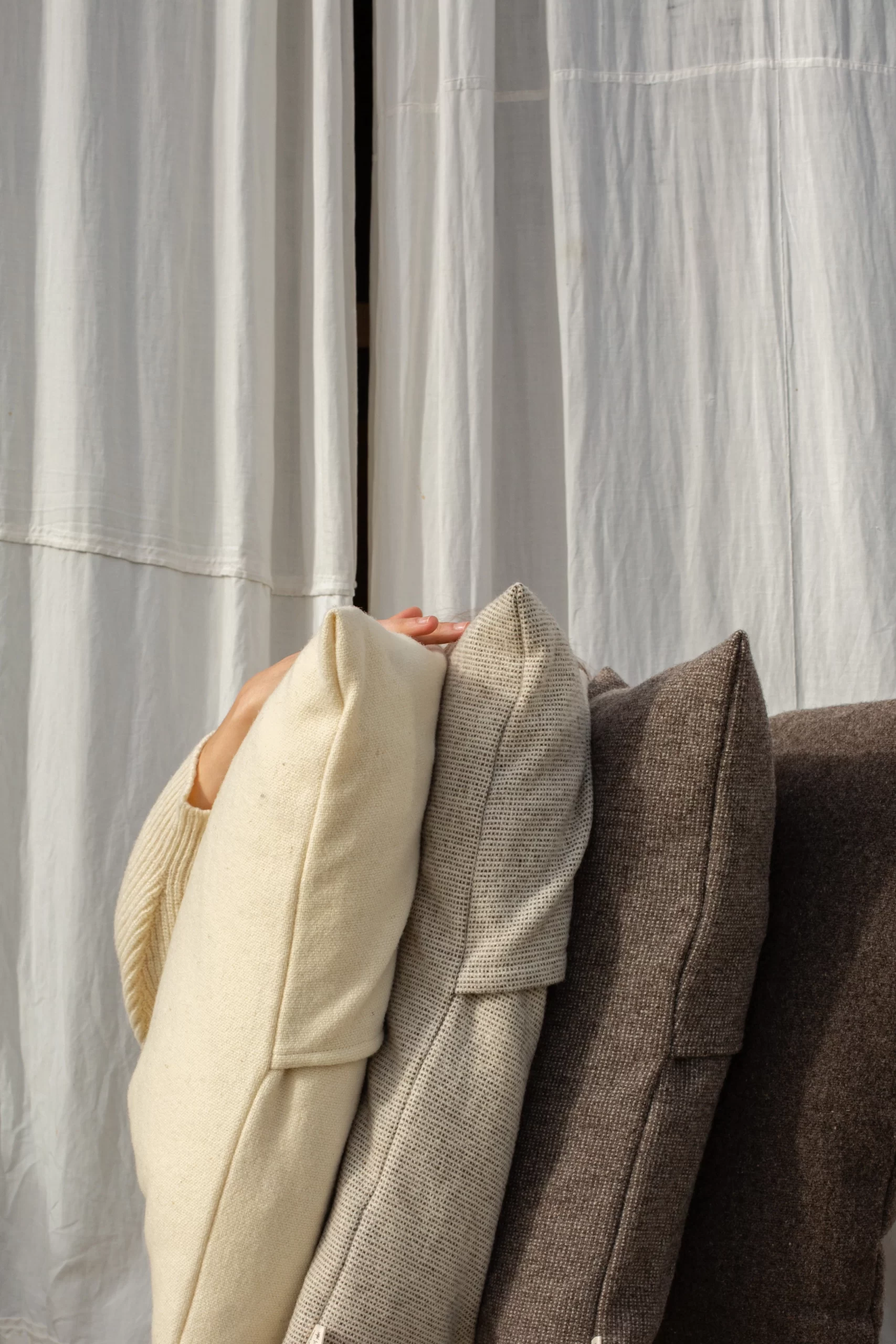 housse de coussin en laine