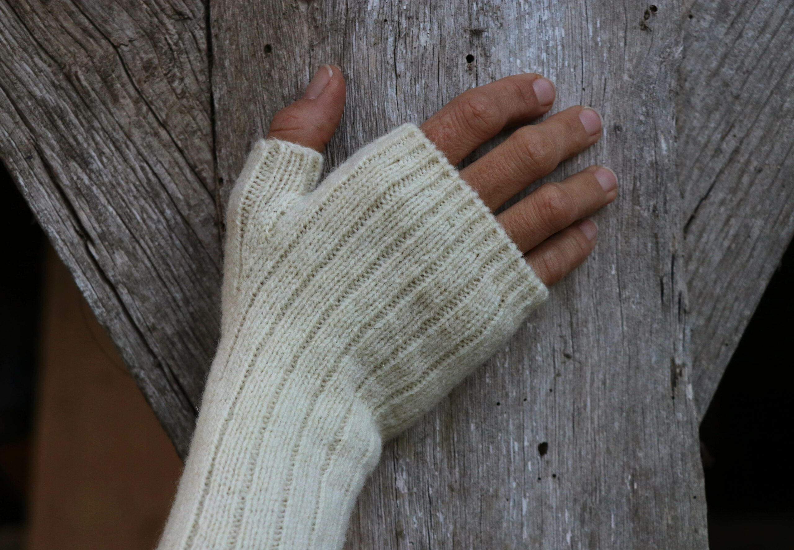 Mitaines blanches pure laine française