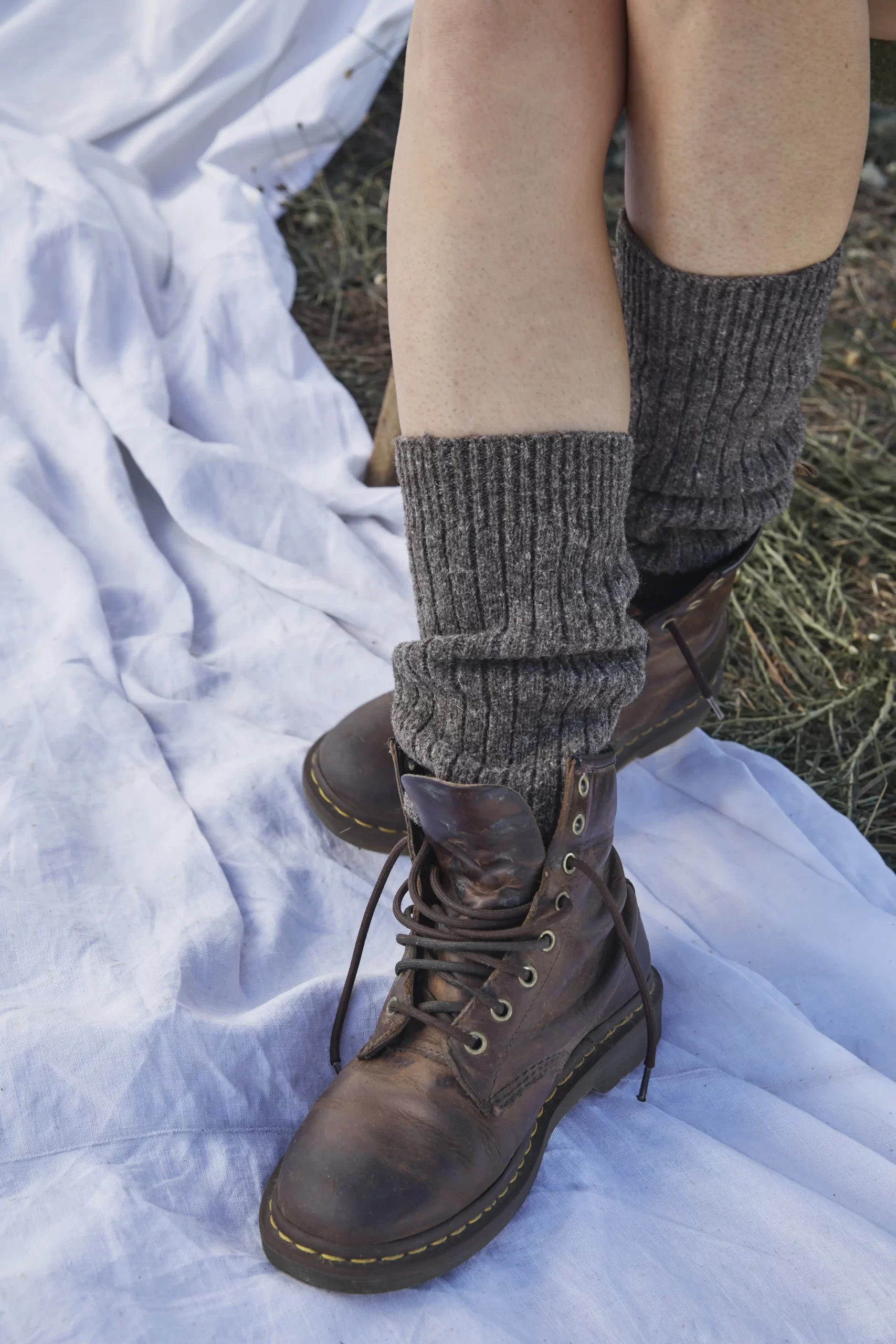 guêtres en laine anthracite
