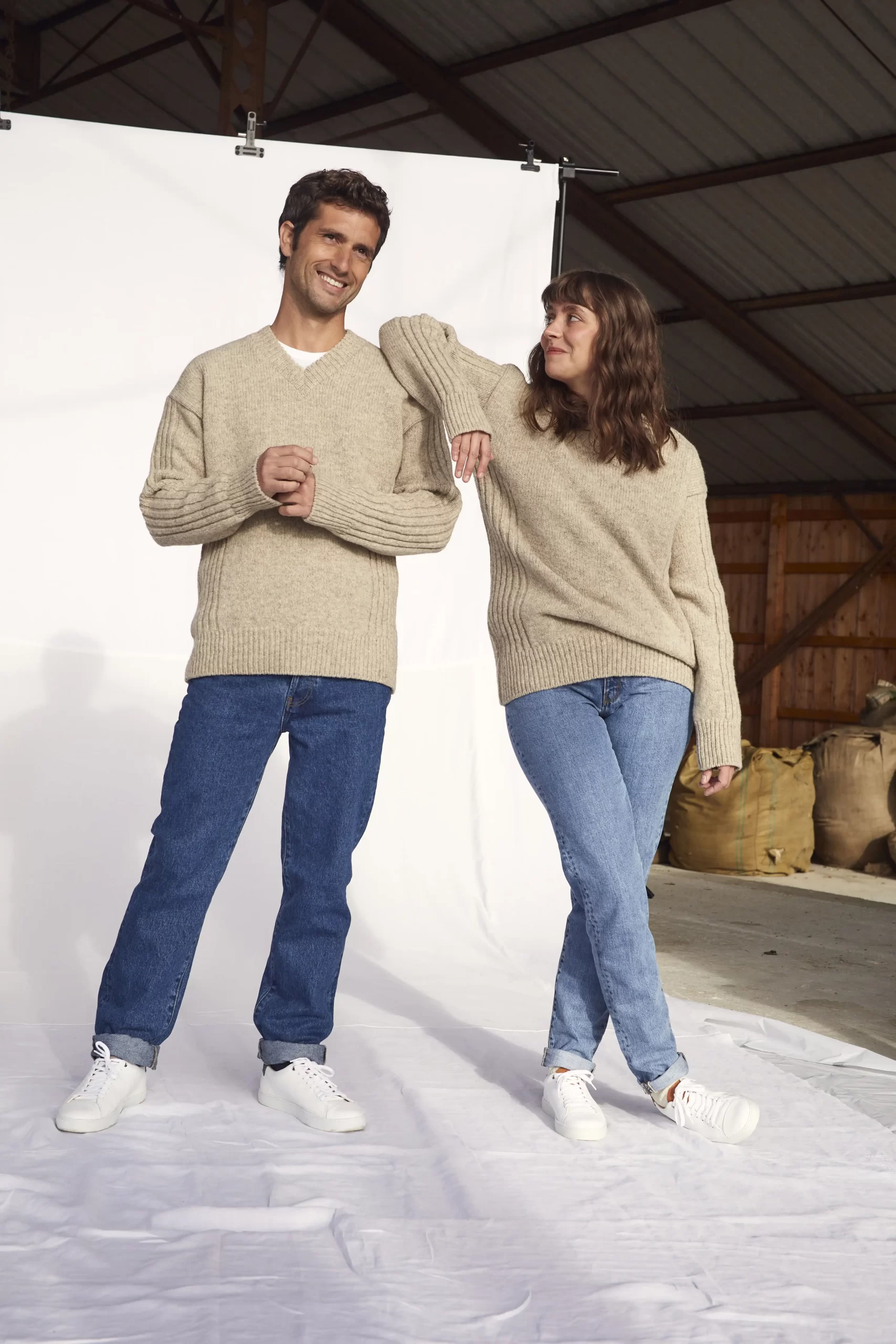pull col v en laine