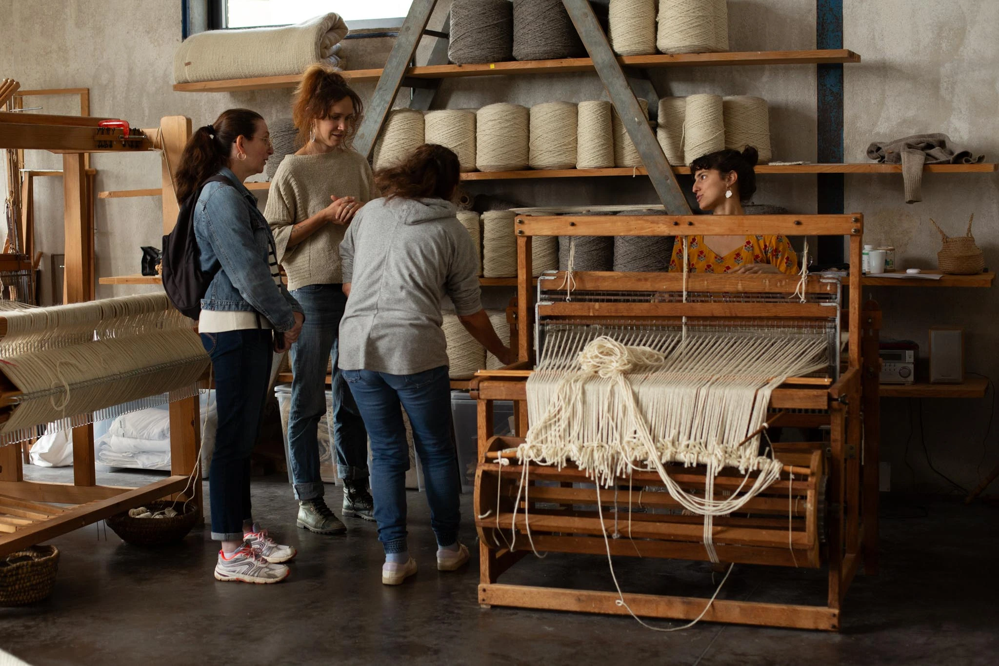 Visite de l'atelier de tissage Laines Paysannes