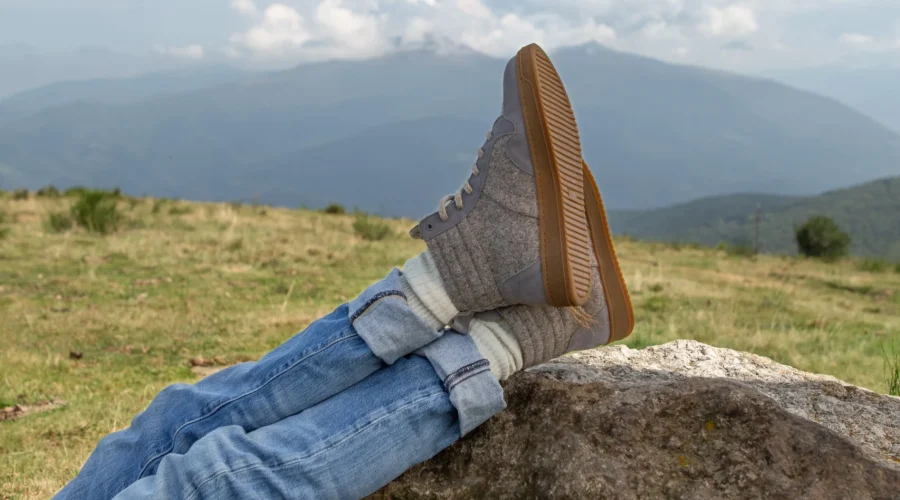 Les Baskets en laine Cimes vue de côté